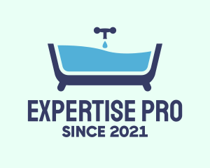 Blue Bathtub Bath logo design