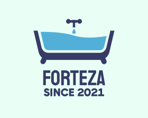 Blue Bathtub Bath logo design