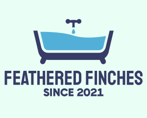 Blue Bathtub Bath logo design