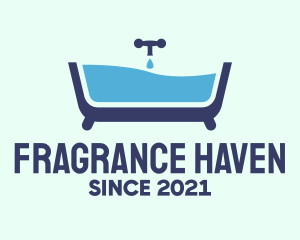 Blue Bathtub Bath logo design