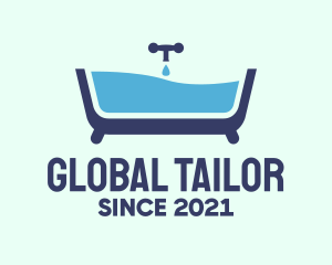 Blue Bathtub Bath logo design