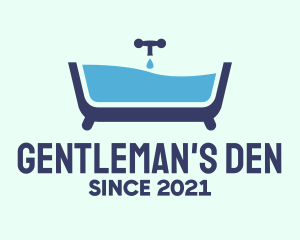 Blue Bathtub Bath logo design