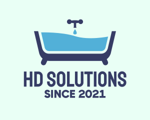 Blue Bathtub Bath logo design