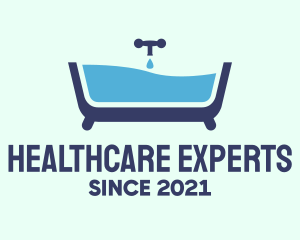 Blue Bathtub Bath logo design