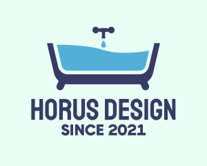 Blue Bathtub Bath logo design