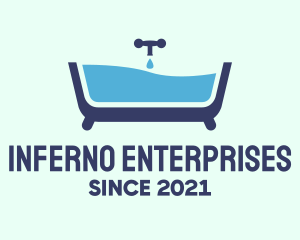 Blue Bathtub Bath logo design