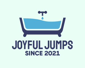 Blue Bathtub Bath logo design