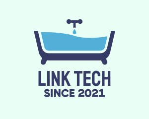 Blue Bathtub Bath logo design