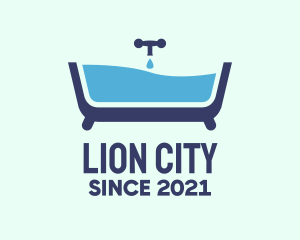 Blue Bathtub Bath logo design