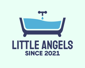 Blue Bathtub Bath logo design