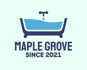 Blue Bathtub Bath logo design