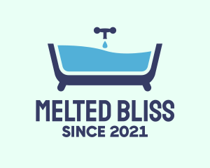 Blue Bathtub Bath logo design