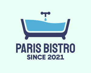 Blue Bathtub Bath logo design