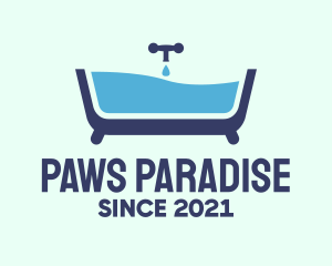 Blue Bathtub Bath logo design