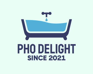 Blue Bathtub Bath logo design