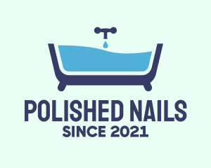 Blue Bathtub Bath logo design