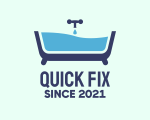 Blue Bathtub Bath logo design