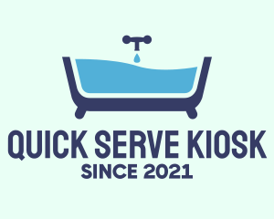 Blue Bathtub Bath logo design