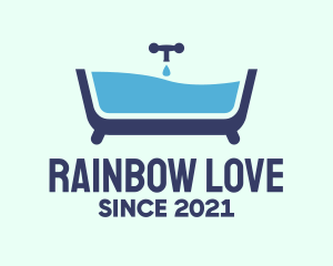 Blue Bathtub Bath logo design