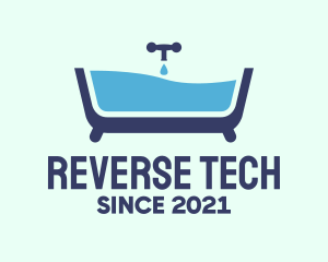 Blue Bathtub Bath logo design