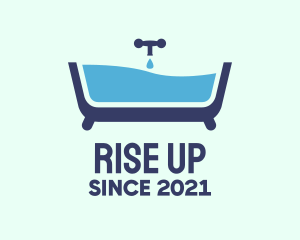 Blue Bathtub Bath logo design