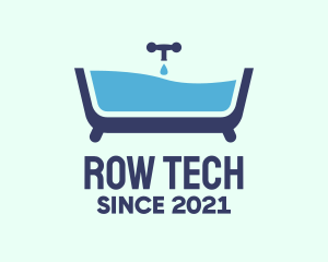 Blue Bathtub Bath logo design