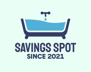 Blue Bathtub Bath logo design