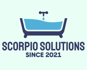 Blue Bathtub Bath logo design