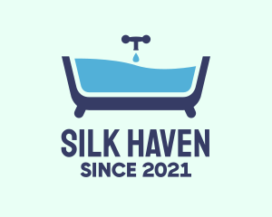 Blue Bathtub Bath logo design