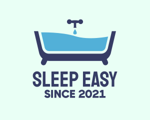 Blue Bathtub Bath logo design