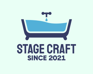 Blue Bathtub Bath logo design