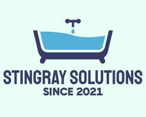 Blue Bathtub Bath logo design