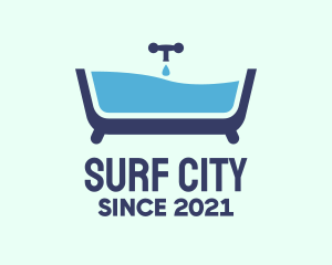 Blue Bathtub Bath logo design