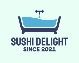 Blue Bathtub Bath logo design