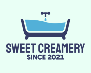 Blue Bathtub Bath logo design