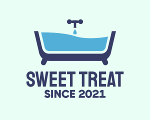 Blue Bathtub Bath logo design