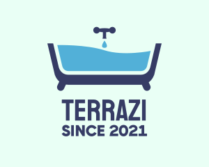 Blue Bathtub Bath logo design