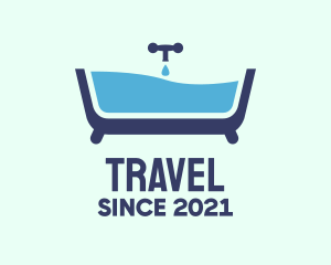 Blue Bathtub Bath logo design