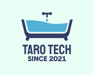 Blue Bathtub Bath logo design