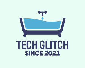 Blue Bathtub Bath logo design