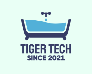 Blue Bathtub Bath logo design