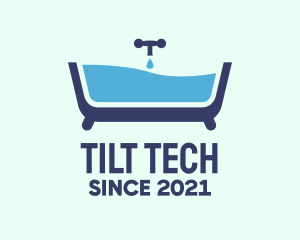 Blue Bathtub Bath logo design