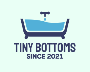 Blue Bathtub Bath logo design