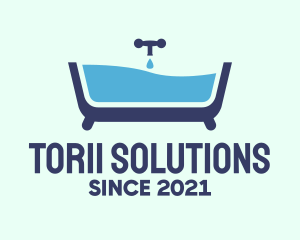 Blue Bathtub Bath logo design