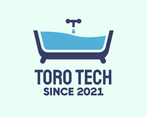 Blue Bathtub Bath logo design