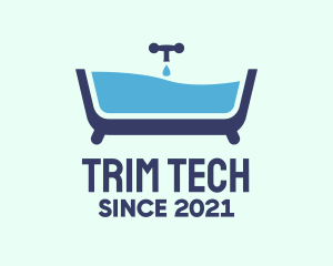 Blue Bathtub Bath logo design