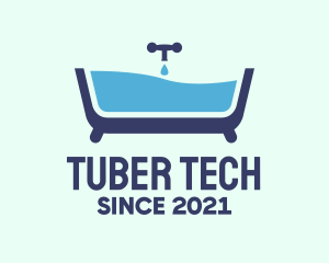 Blue Bathtub Bath logo design