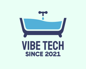 Blue Bathtub Bath logo design