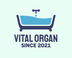 Blue Bathtub Bath logo design