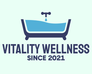 Blue Bathtub Bath logo design